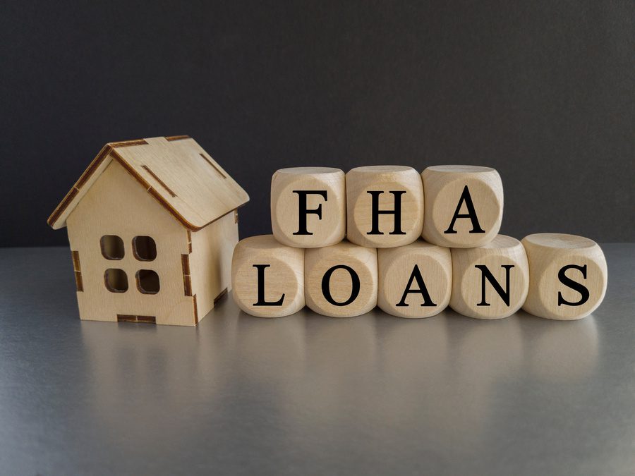 FHA federal housing administration loans written in wooden blocks